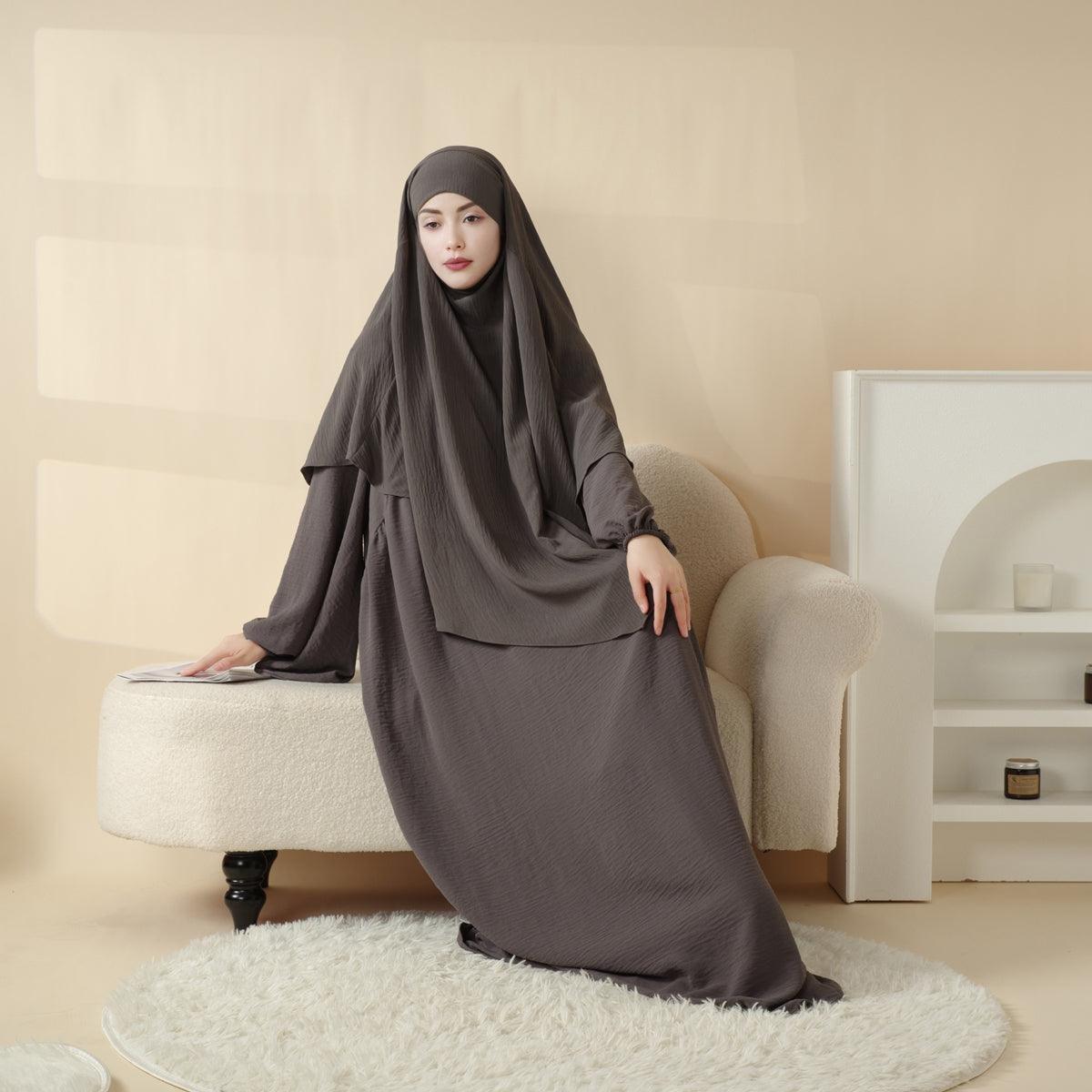 Elegant 2-Piece Crepe Abaya & Khimar Set (MK008), view 2