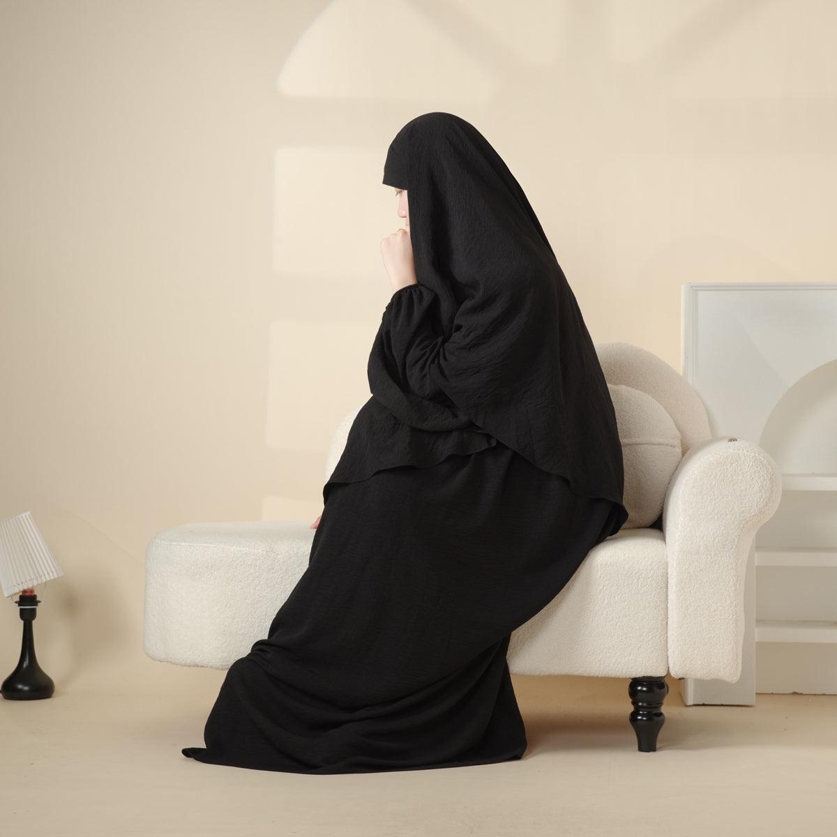 Elegant 2-Piece Crepe Abaya & Khimar Set (MK008), view 4