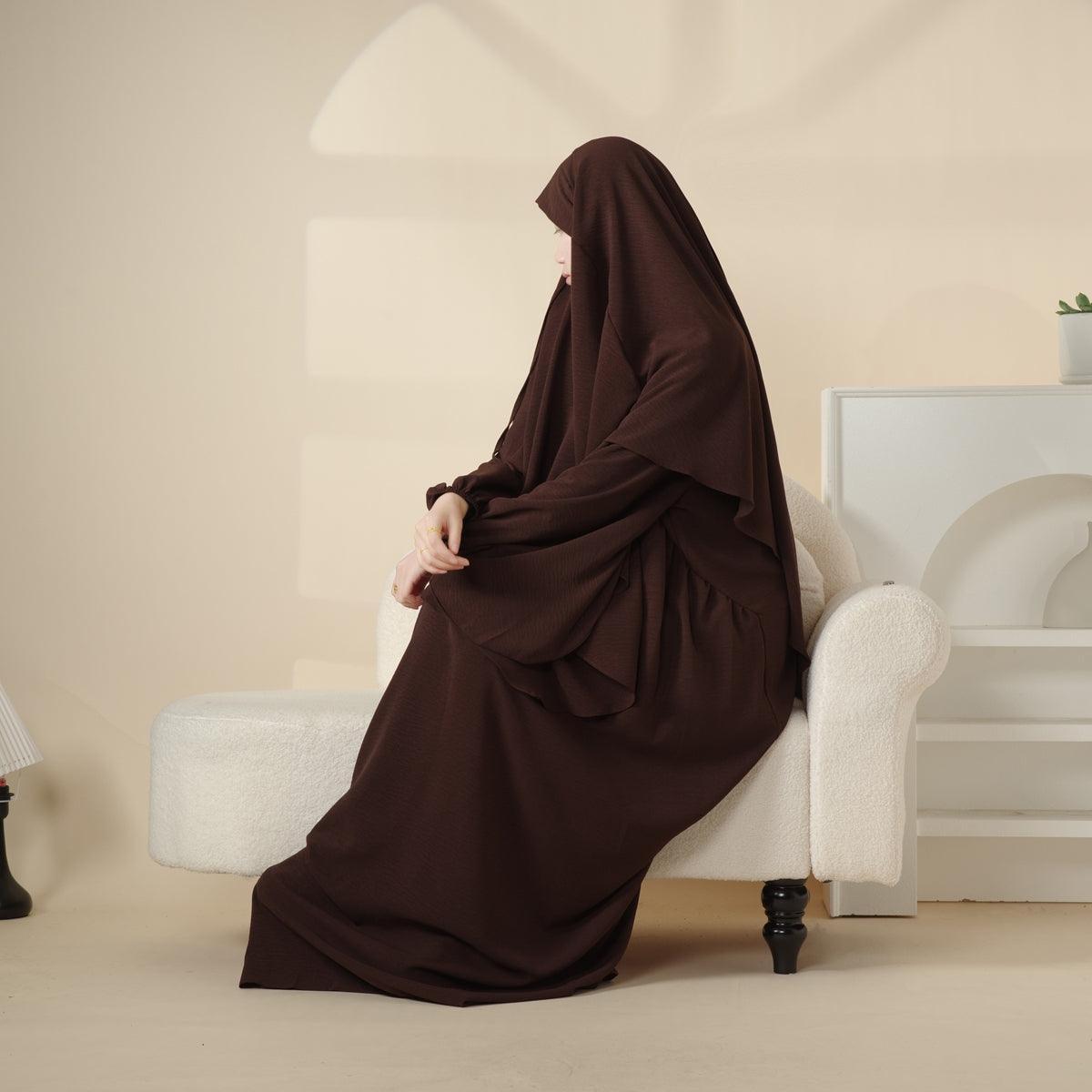 Elegant 2-Piece Crepe Abaya & Khimar Set (MK008), view 5