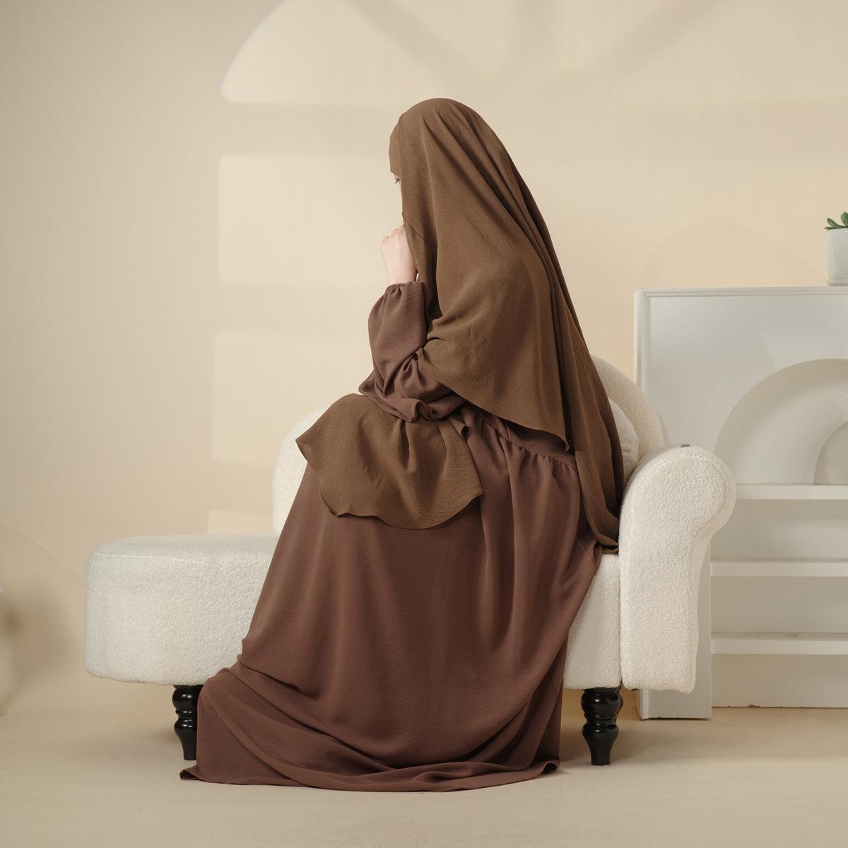 Elegant 2-Piece Crepe Abaya & Khimar Set (MK008), view 6