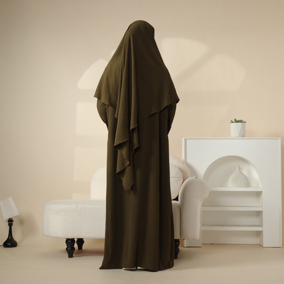 Elegant 2-Piece Crepe Abaya & Khimar Set (MK008), view 7