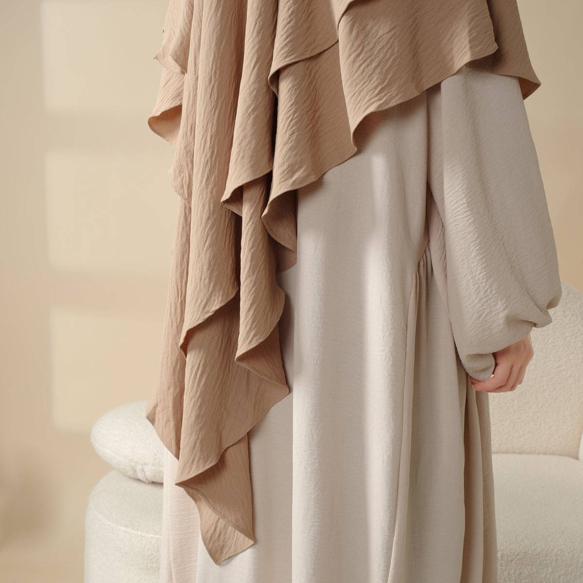 New Two-Layer Crepe Khimar (MK010), view 2