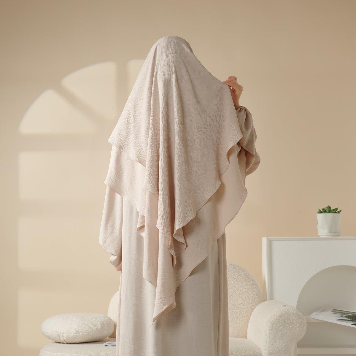 New Two-Layer Crepe Khimar (MK010), view 4