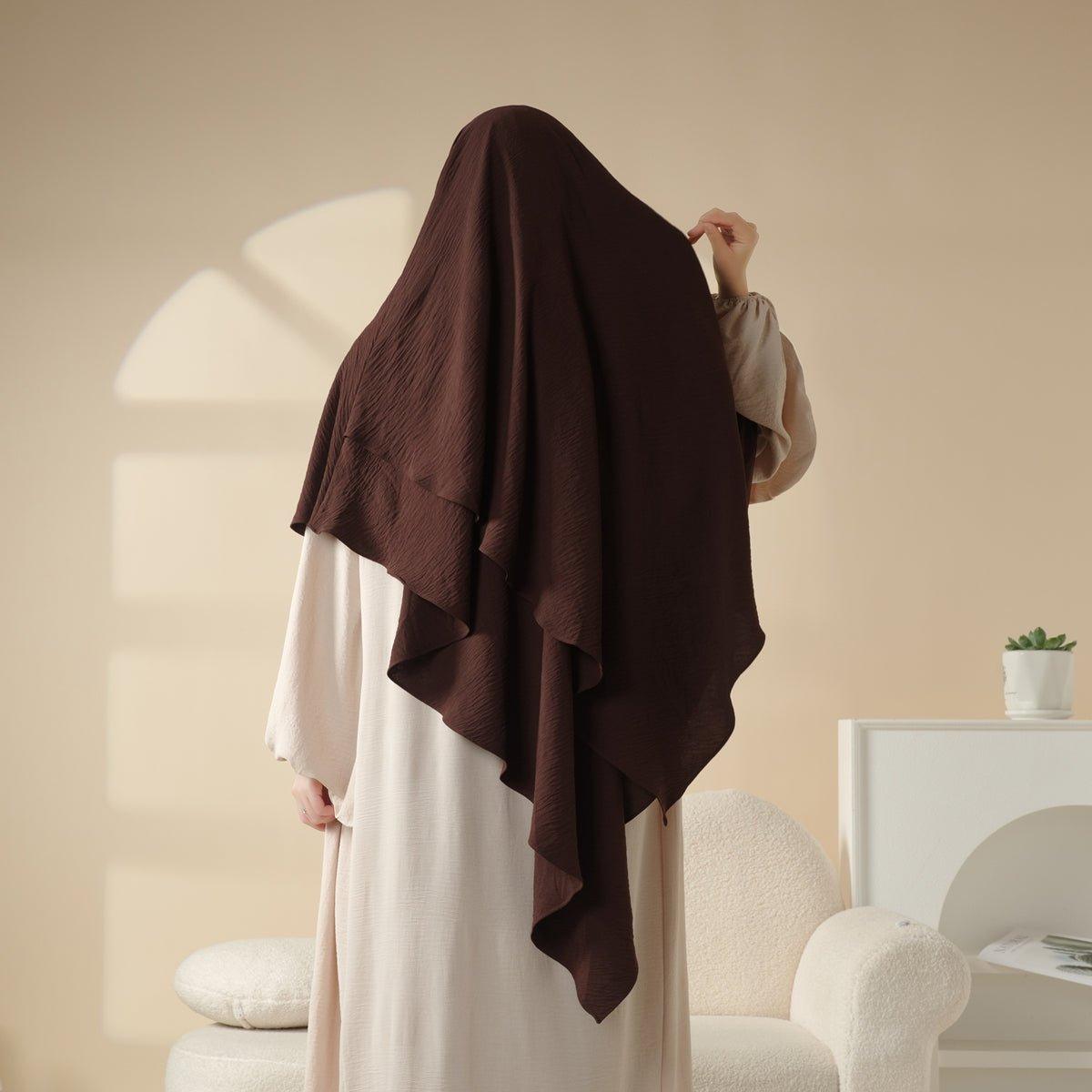 New Two-Layer Crepe Khimar (MK010), view 6