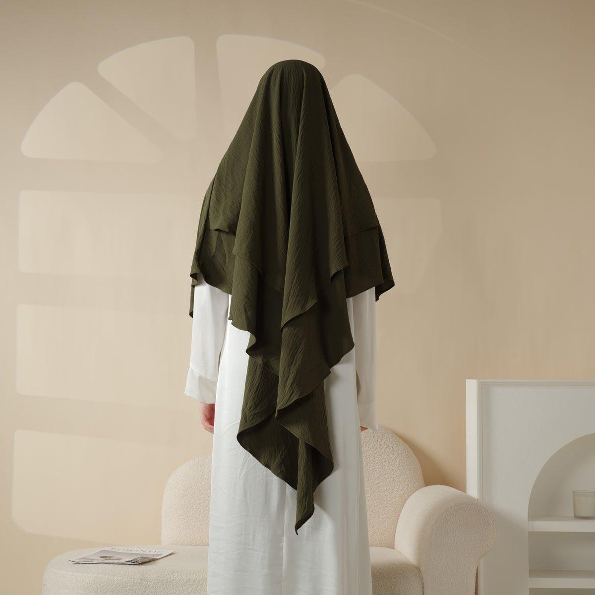 New Two-Layer Crepe Khimar (MK010), view 8