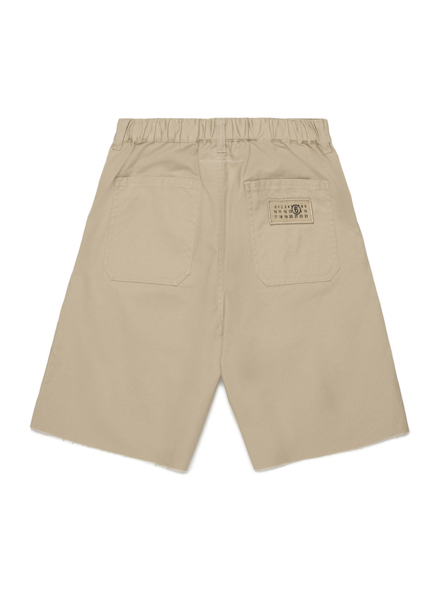 MM6 Maison Margiela Cotton Bermuda Shorts — Beige, view 2