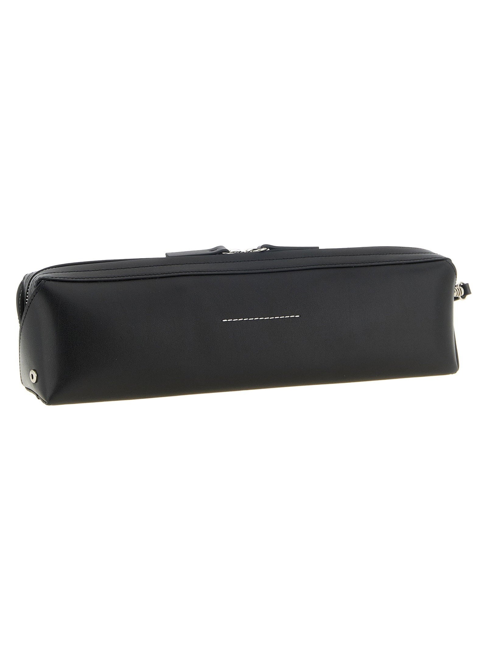 Mm6 Maison Margiela Leather Clutch — Black, view 2
