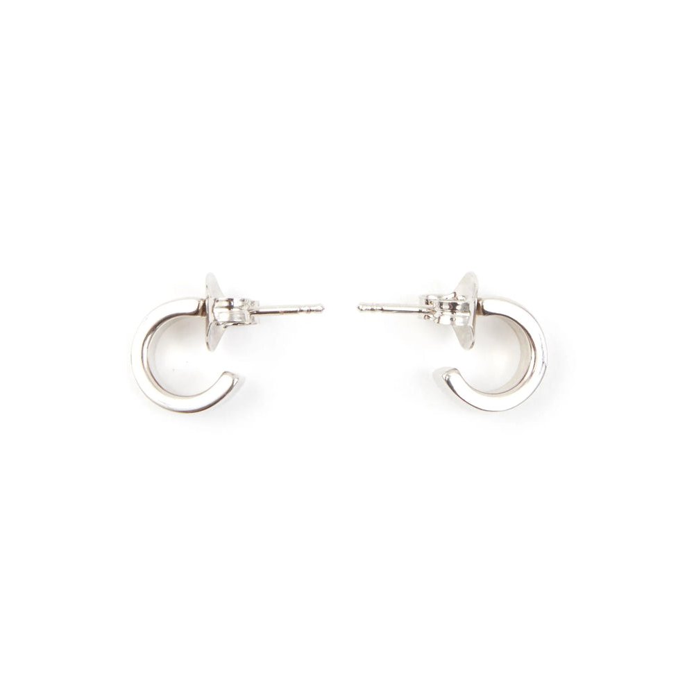 MM6 Maison Margiela Polished Silver-Tone Brass Earrings — Silver, view 2