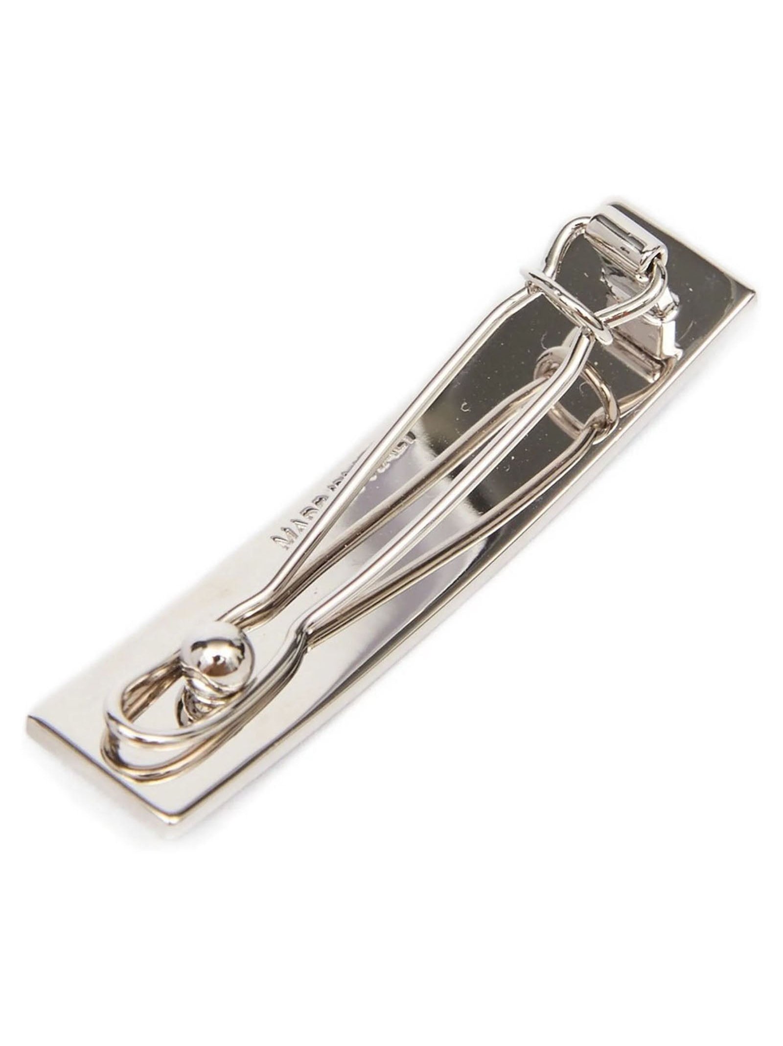 MM6 Maison Margiela Engraved Numeric Brass Hair Clip — Silver, view 2