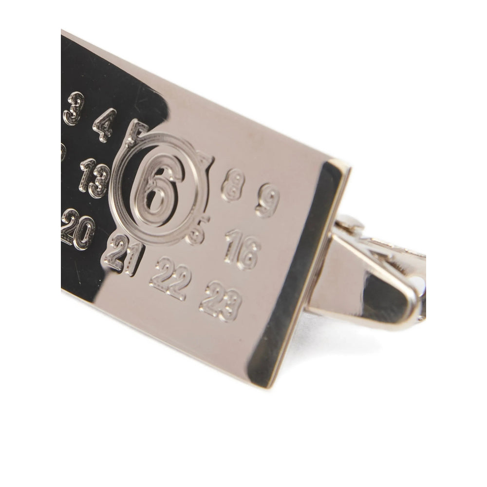 MM6 Maison Margiela Numbers Motif Iron Hair Clip — Silver, view 3