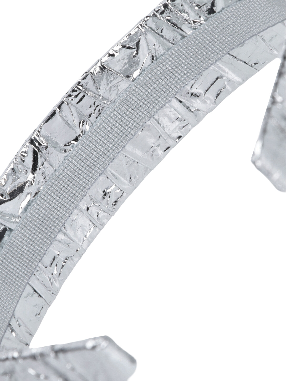 MM6 Maison Margiela Metallic Crinkled Foil Headband — Silver, view 3