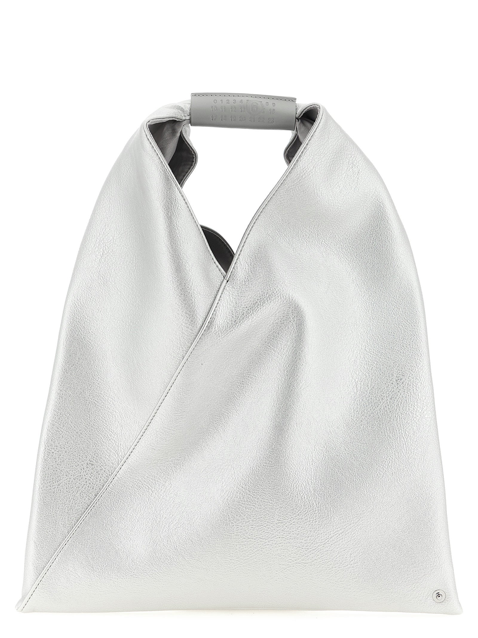 MM6 Maison Margiela Japanese Small Synthetic Top Handle Bag — Silver by MM6 Maison Margiela