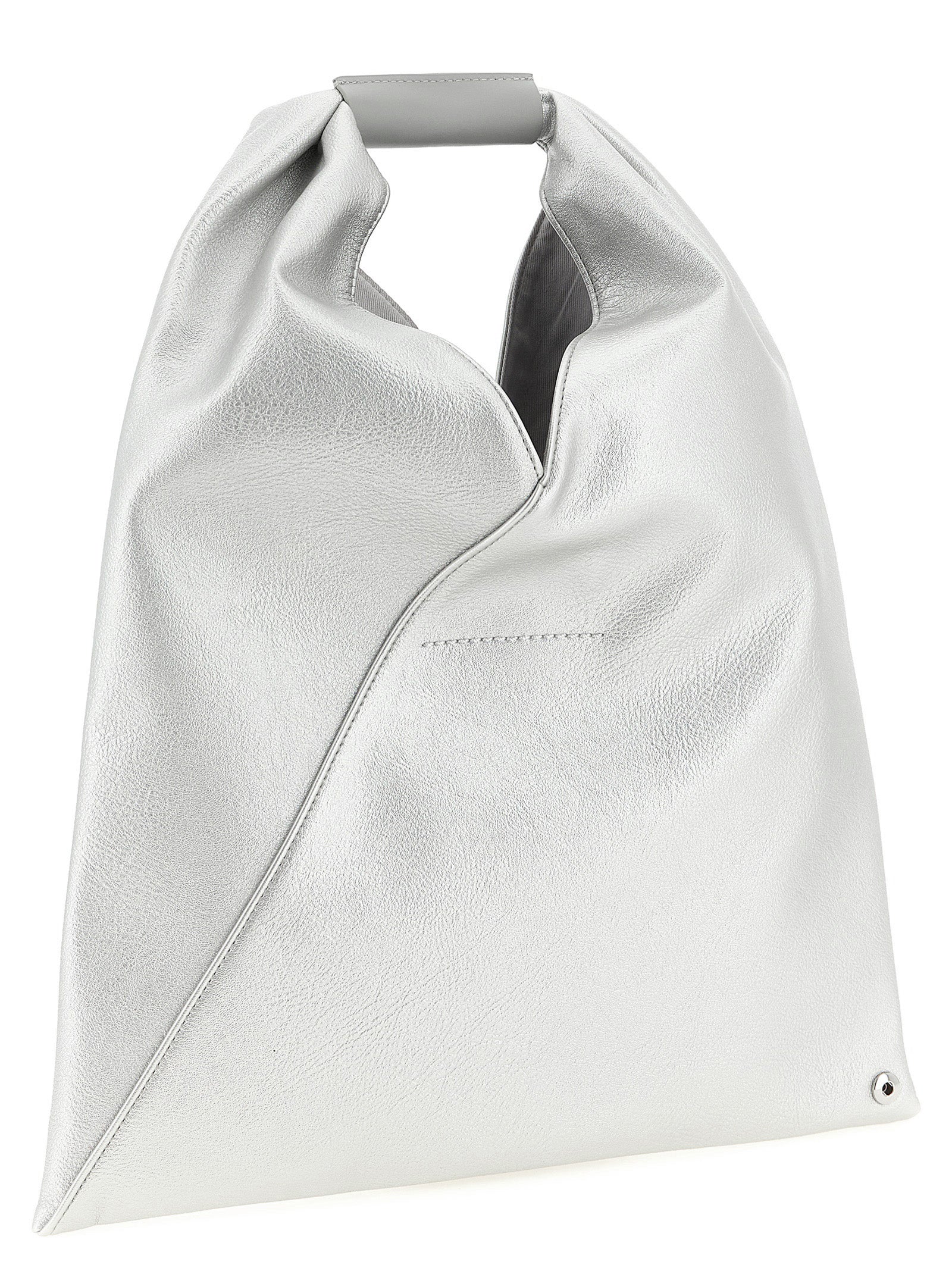 MM6 Maison Margiela Japanese Small Synthetic Top Handle Bag — Silver, view 2