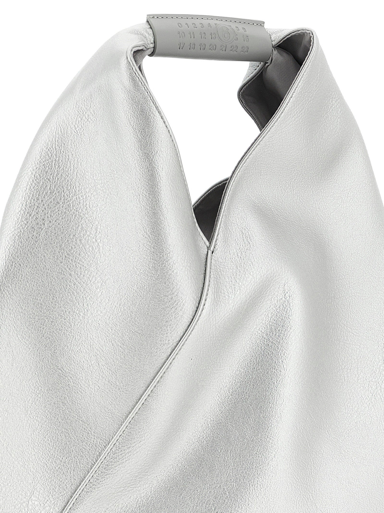 MM6 Maison Margiela Japanese Small Synthetic Top Handle Bag — Silver, view 3