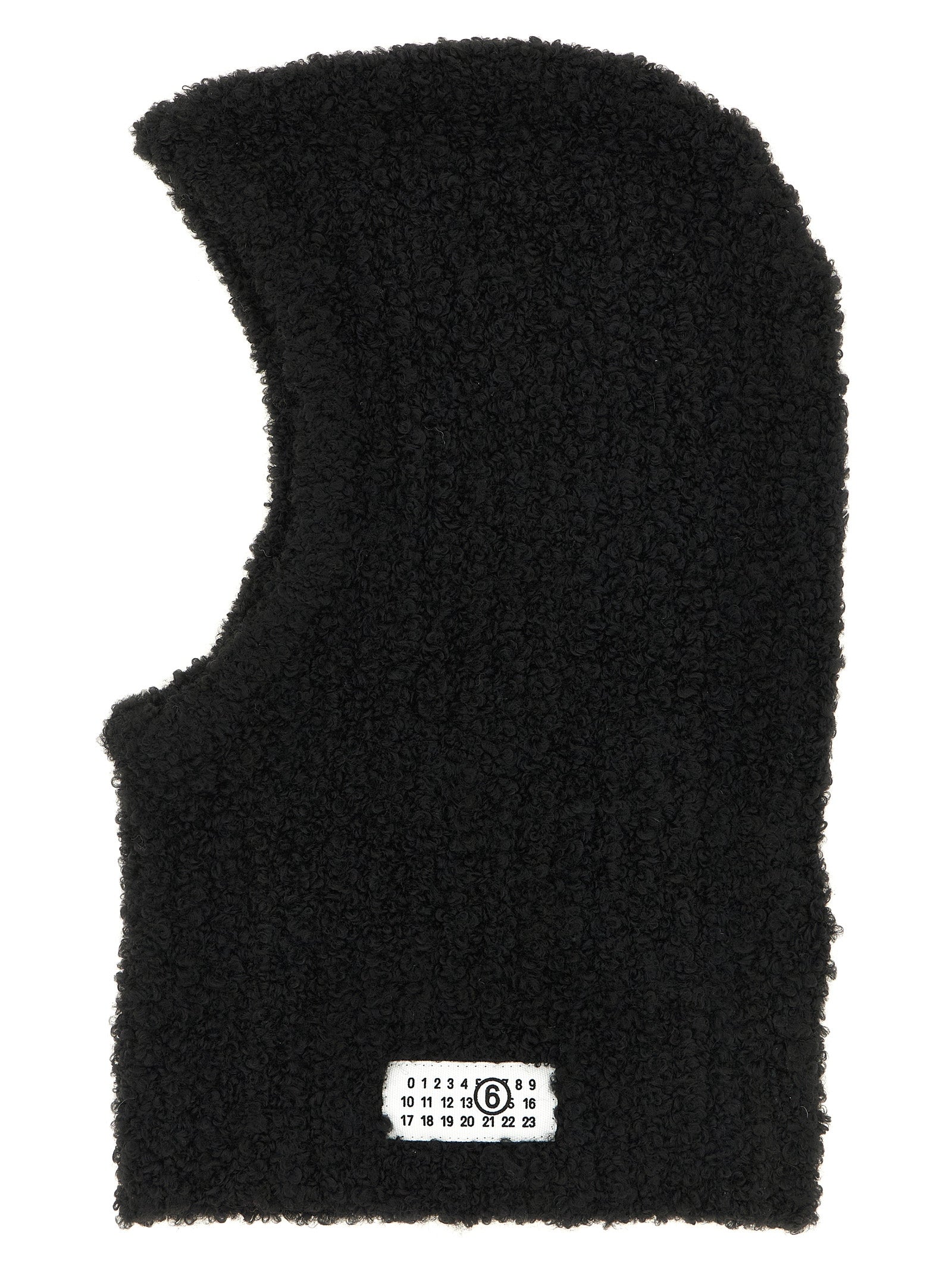 MM6 Maison Margiela MM340359BM Bouclé Wool Blend Balaclava — Black by MM6 Maison Margiela