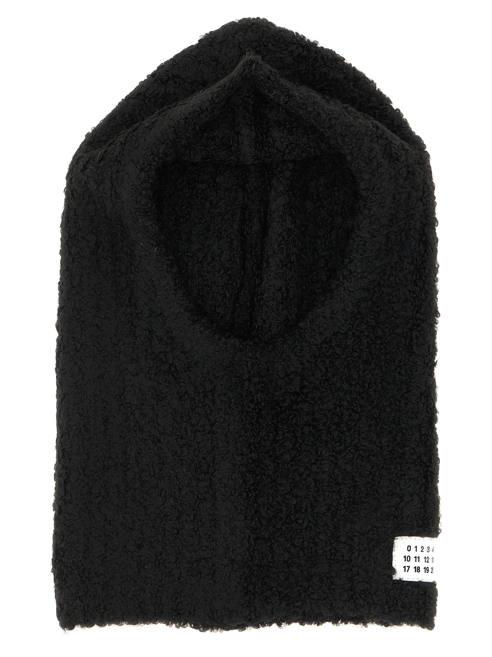 MM6 Maison Margiela MM340359BM Bouclé Wool Blend Balaclava — Black, view 2