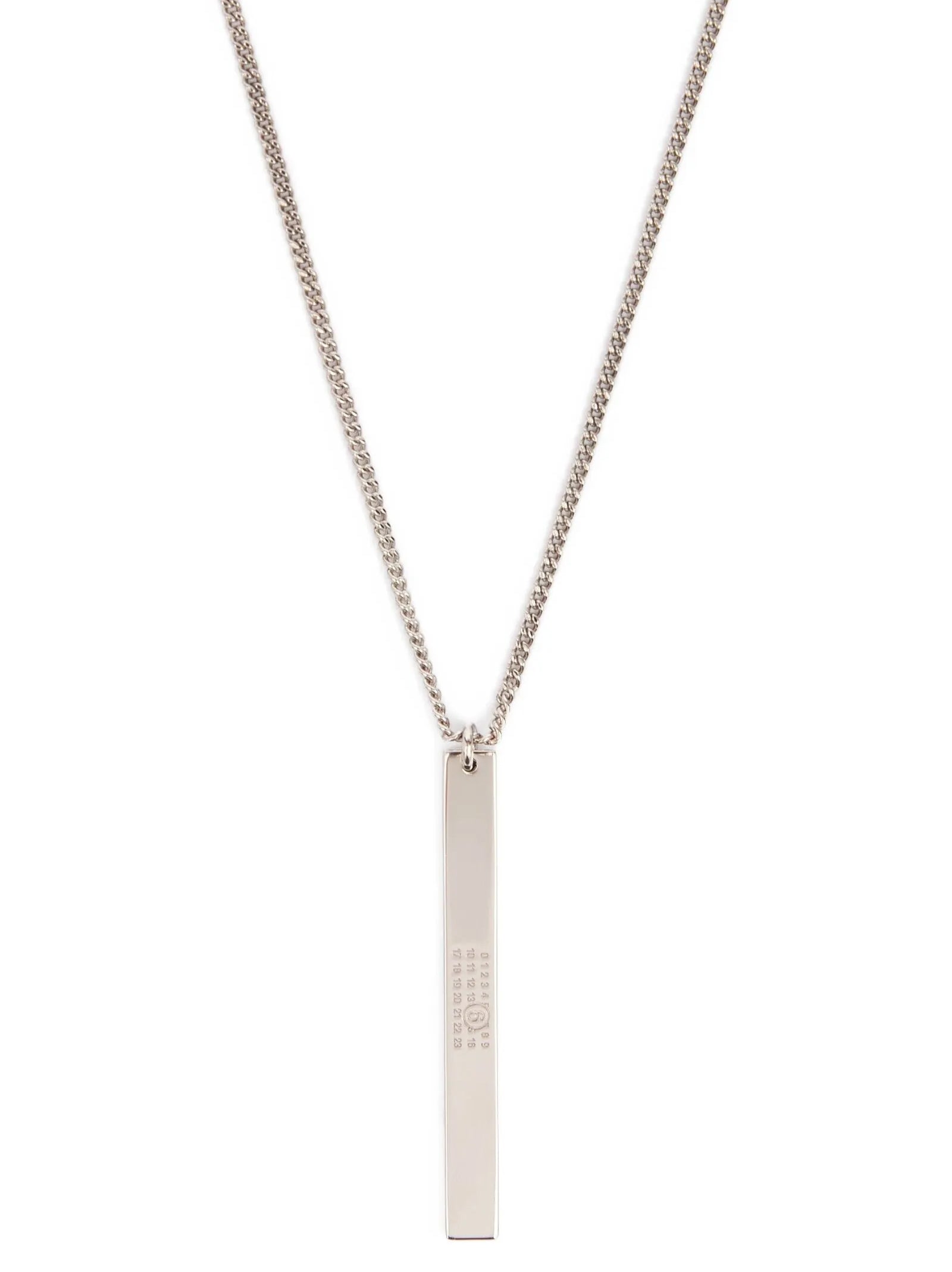 MM6 Maison Margiela Numeric Bar Necklace — Silver by MM6 Maison Margiela