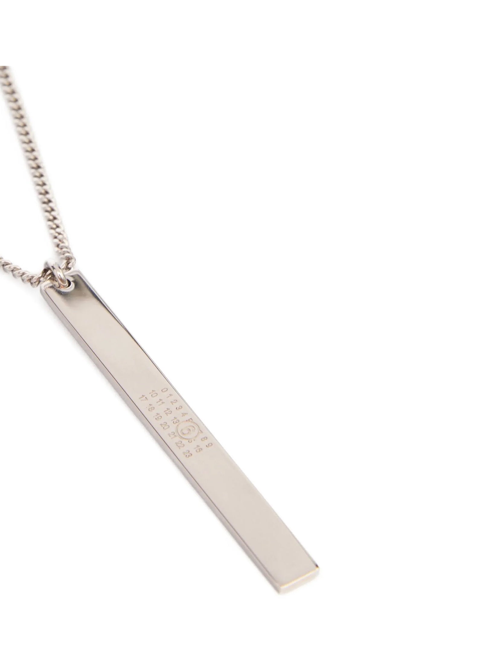 MM6 Maison Margiela Numeric Bar Necklace — Silver, view 2
