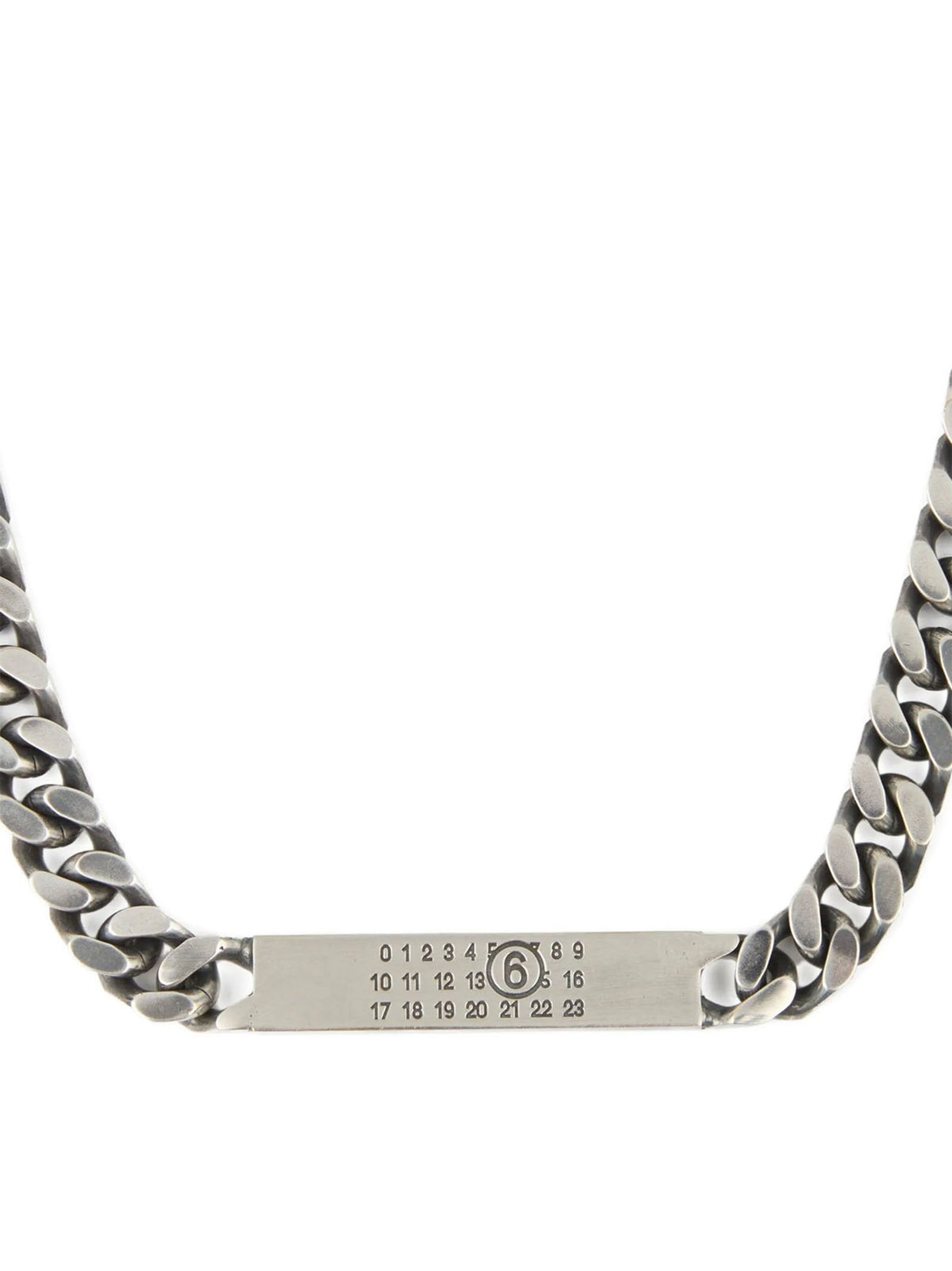 Mm6 Maison Margiela Numeric Necklace — Silver, view 2
