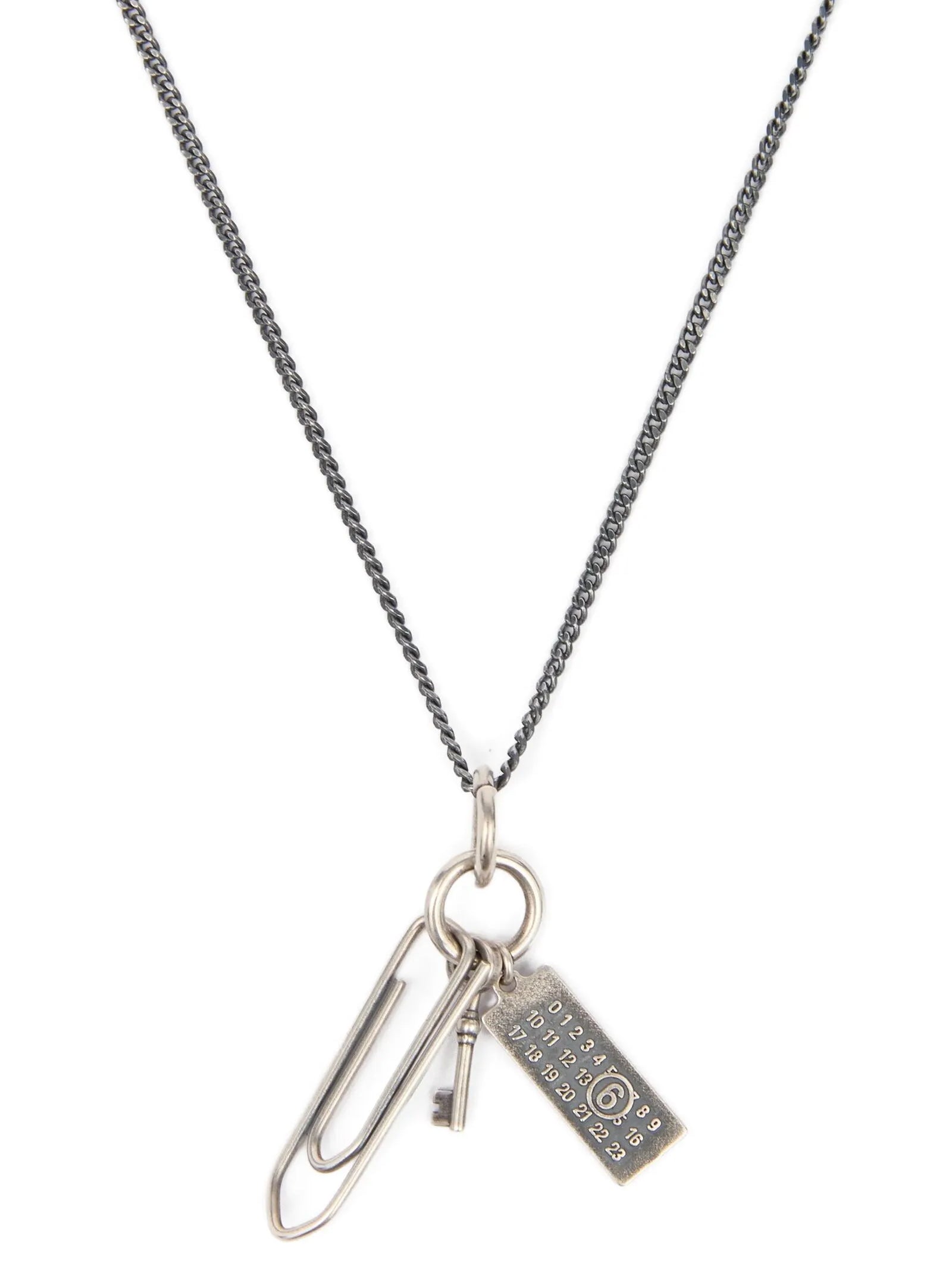MM6 Maison Margiela Graffetta Necklace — Silver, view 2