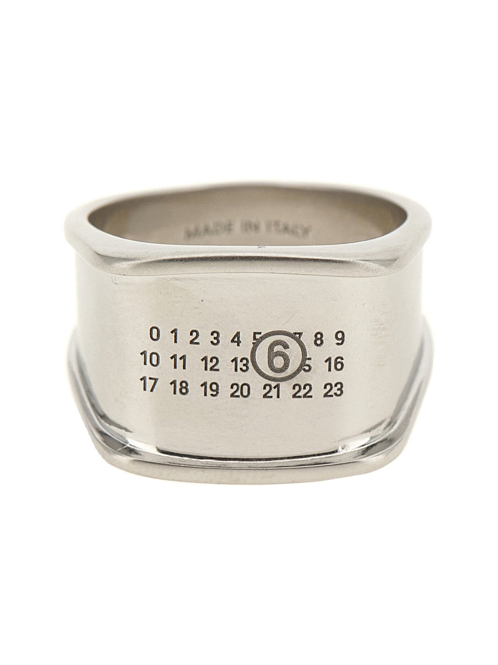 Mm6 Maison Margiela Numeric Logo Engraved Ring — Silver by MM6 Maison Margiela