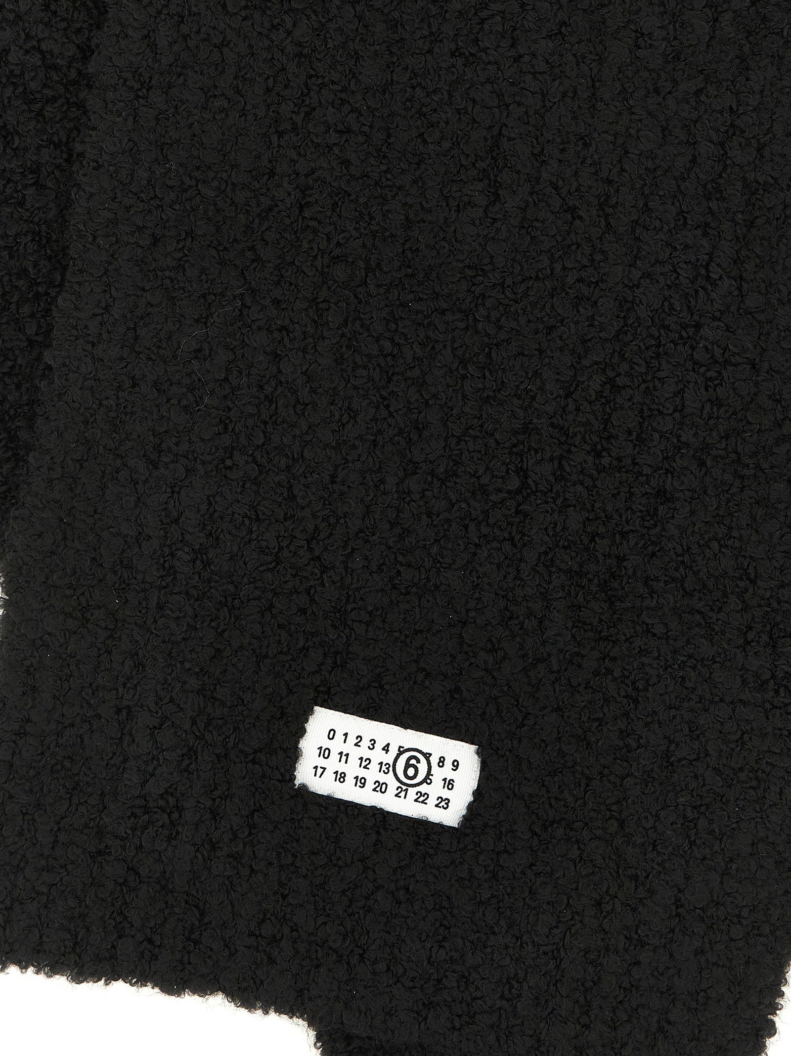 Mm6 Maison Margiela Numeric Signature Bouclé Scarf — Black, view 3