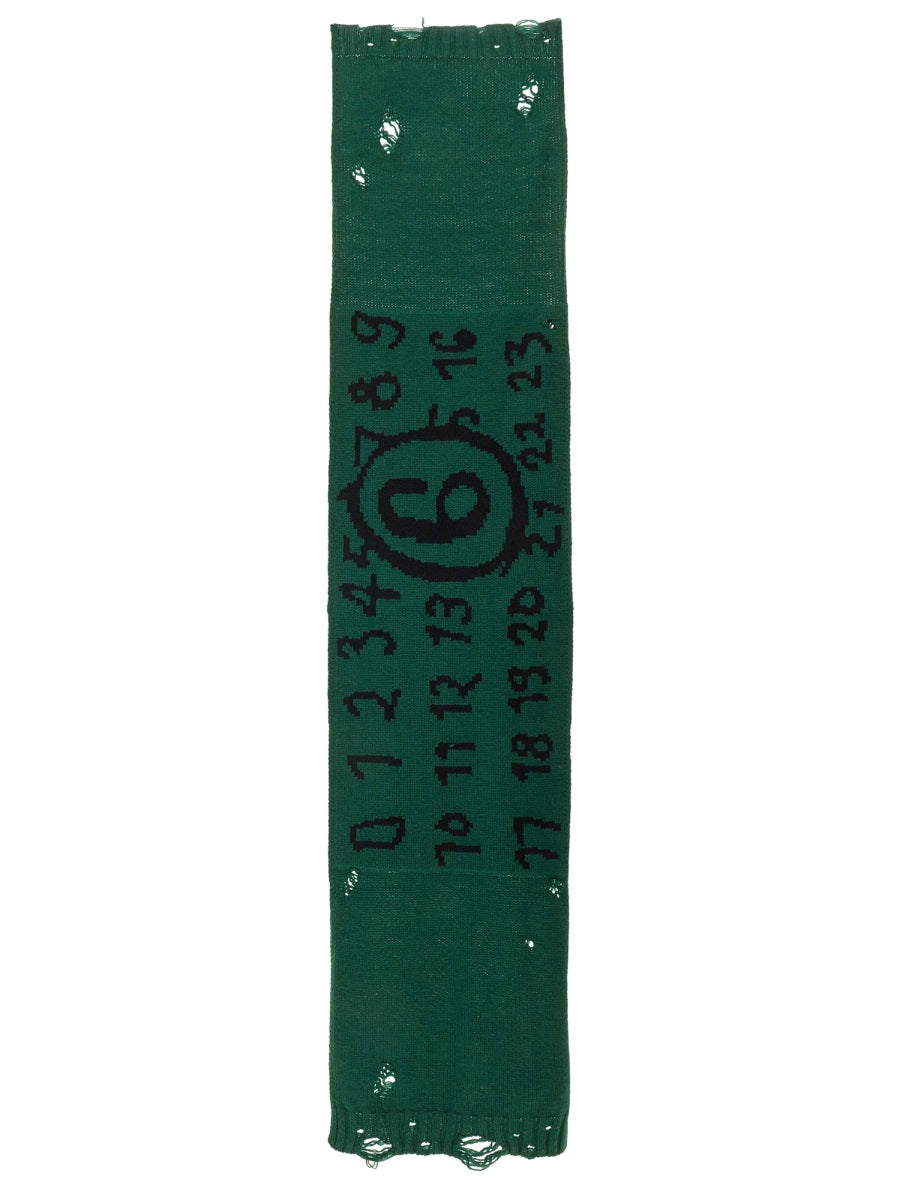 MM6 Maison Margiela Cotton Scarf — Green, view 2
