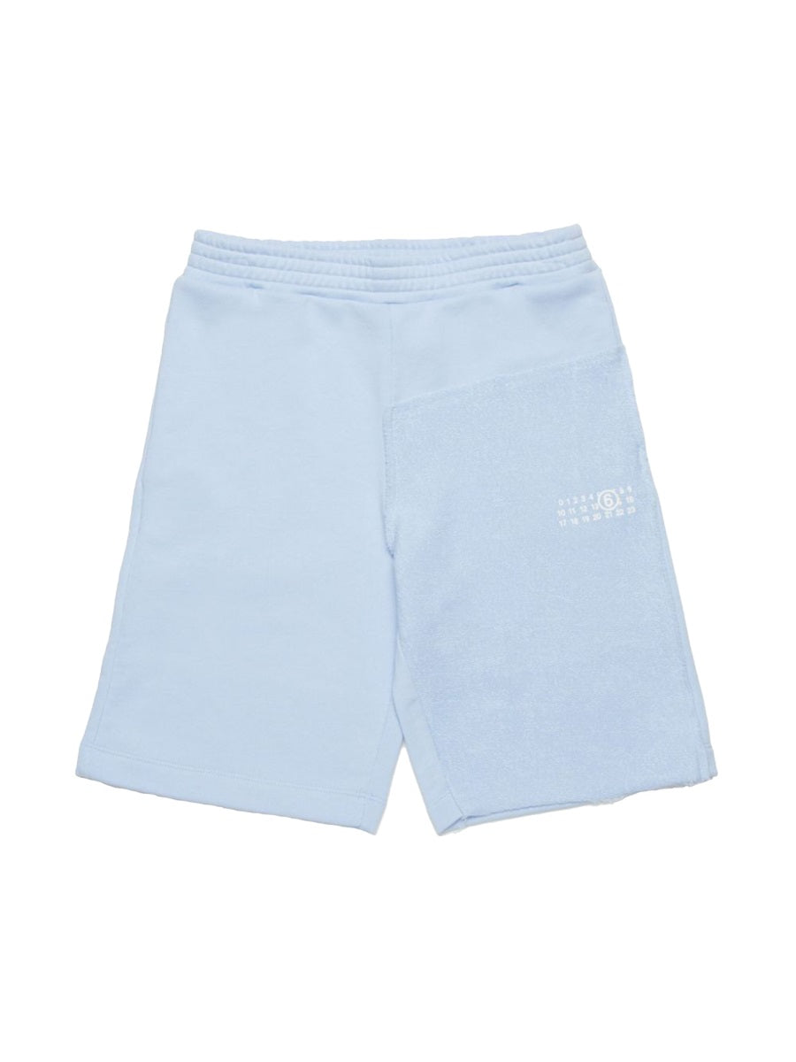 MM6 Maison Margiela Pure Cotton Shorts — Blue, view 3