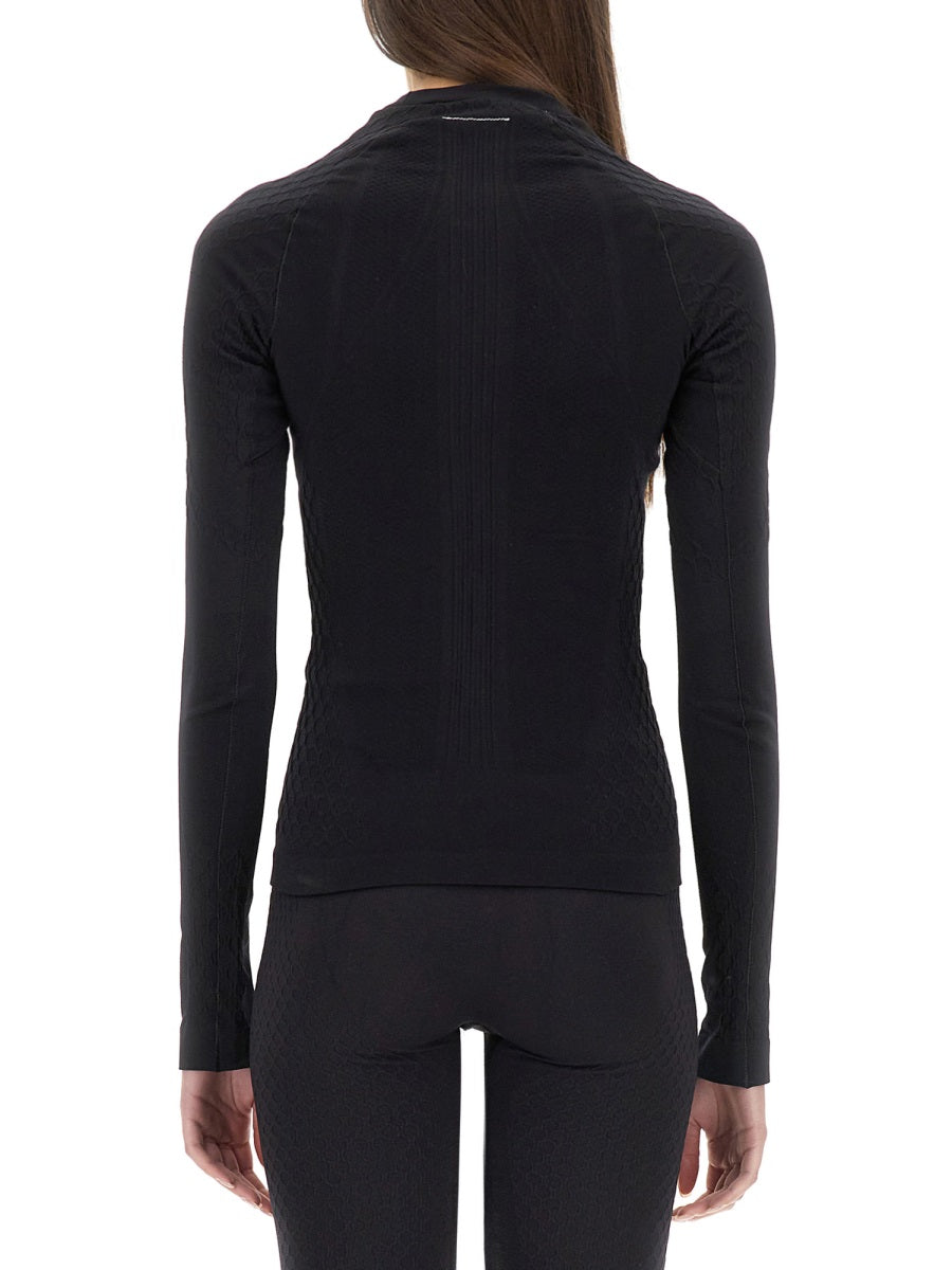 MM6 Maison Margiela Logo-Detail T-shirt — Black by MM6 Maison Margiela