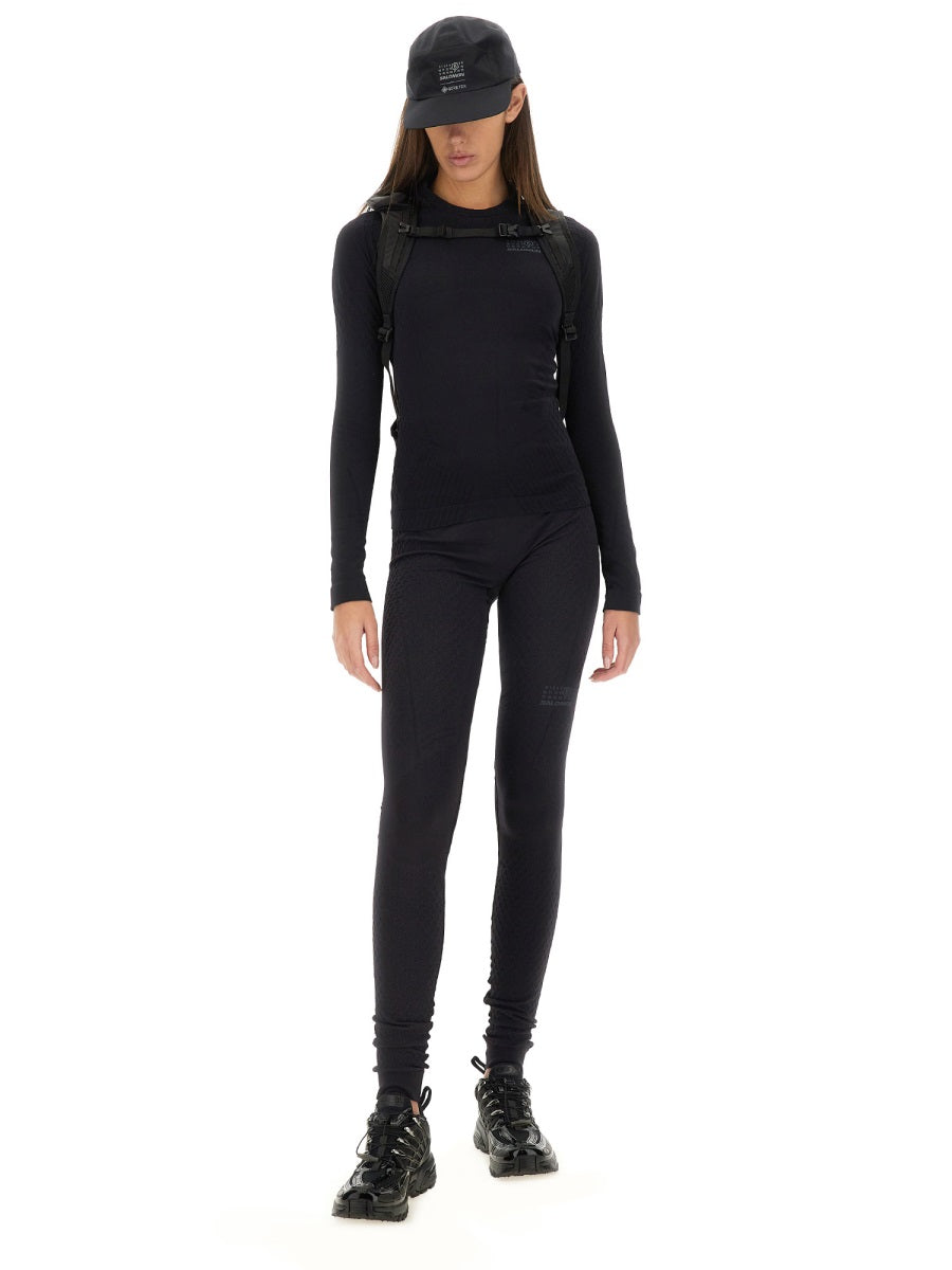 MM6 Maison Margiela Logo-Detail T-shirt — Black, view 4