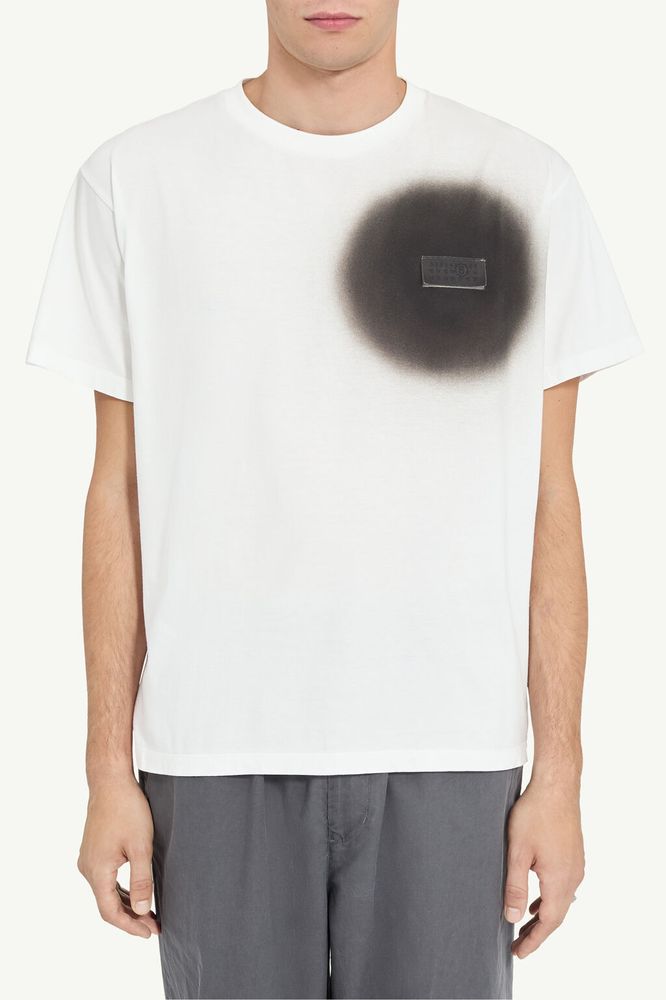 MM6 Maison Margiela Spray-Paint Graphic T-Shirt — White by MM6 Maison Margiela