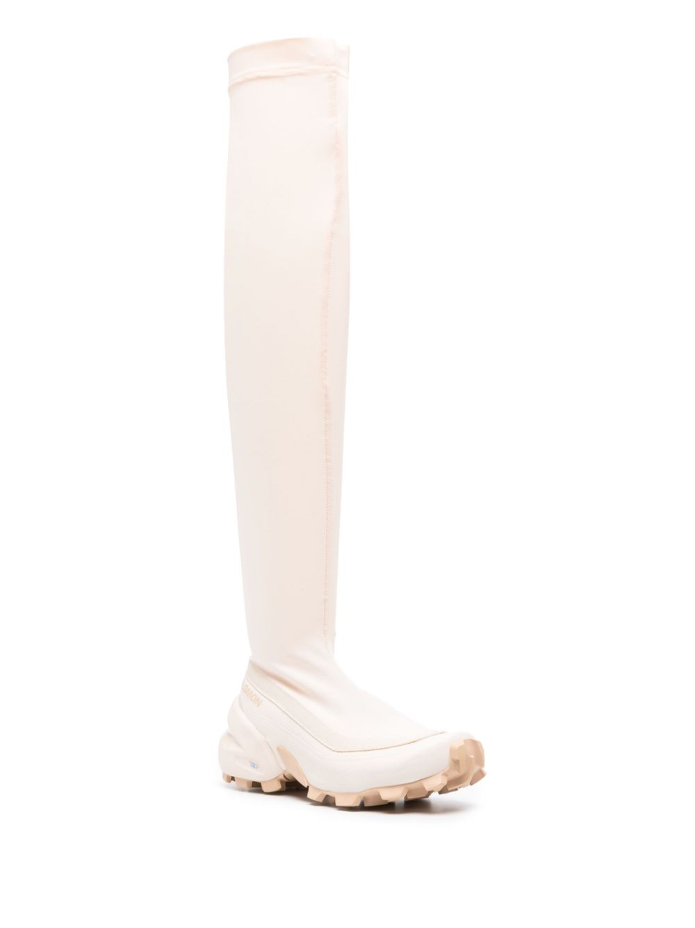 MM6 X Salomon Over-The-Knee Stretch Boot — Cream, view 3