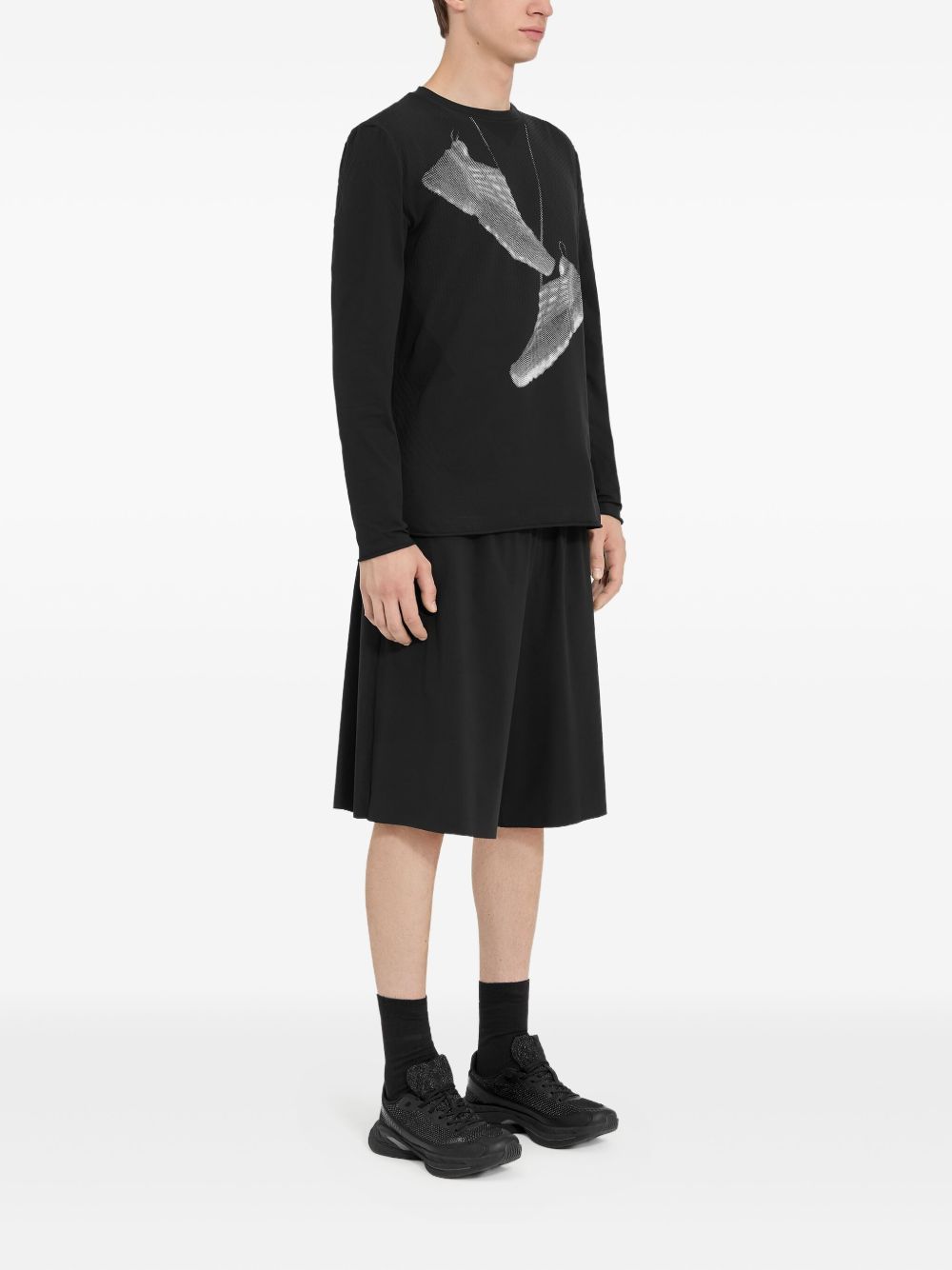 MM6 X Salomon Graphic Print T-Shirt — Black, view 2