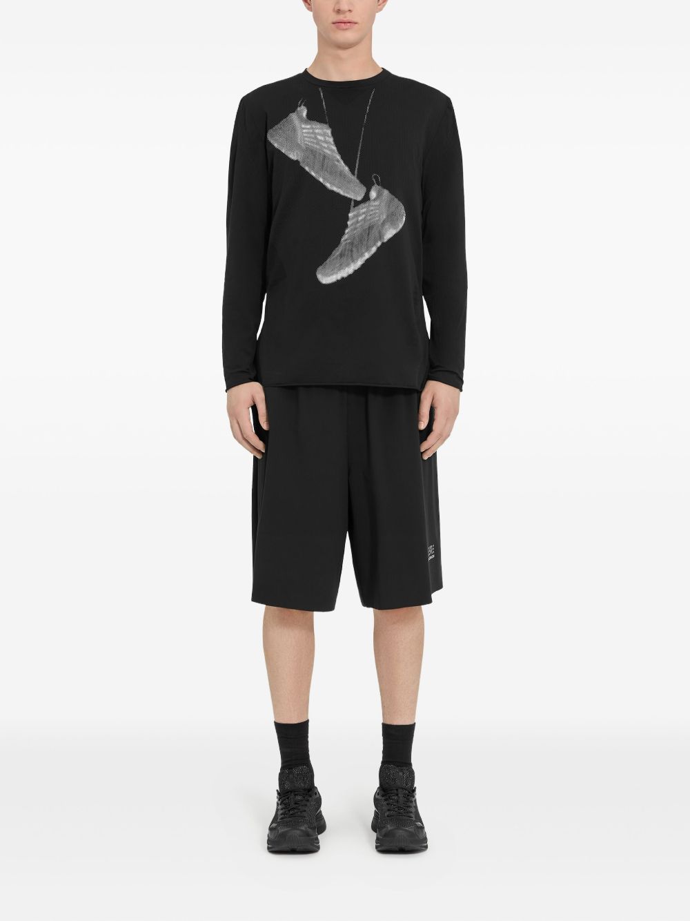 MM6 X Salomon Graphic Print T-Shirt — Black, view 5