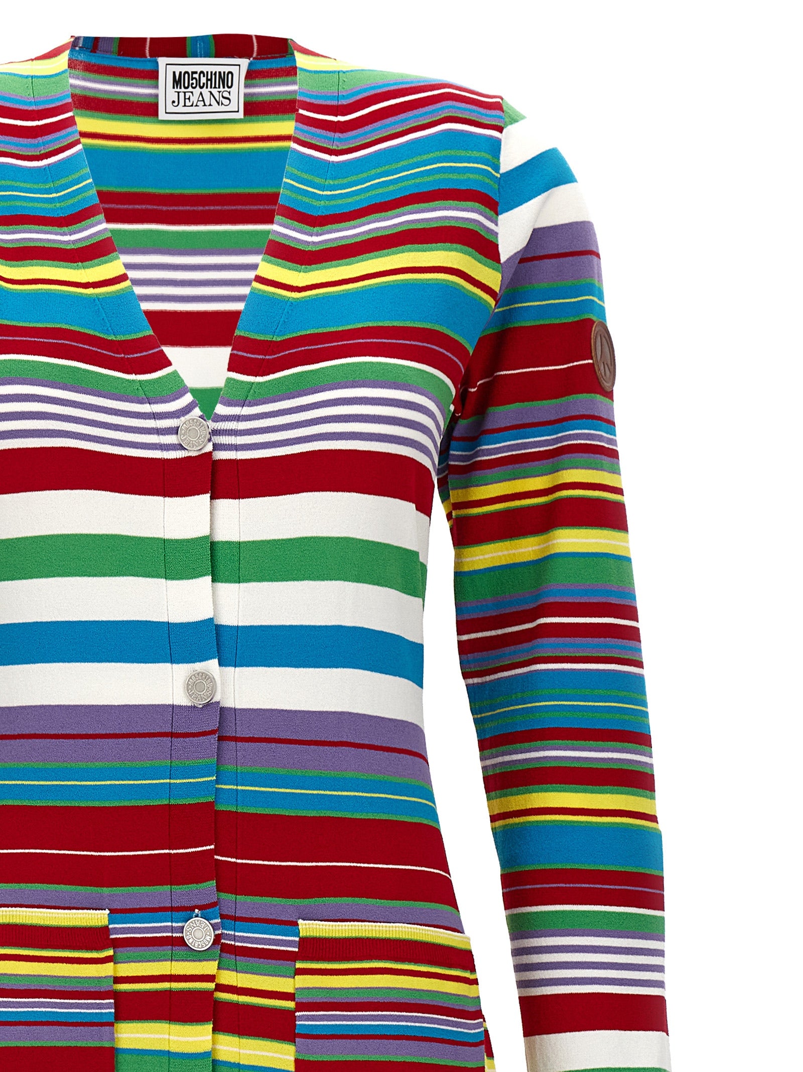 Mo5ch1no Jeans Striped Viscose Cardigan — Multicolor, view 3