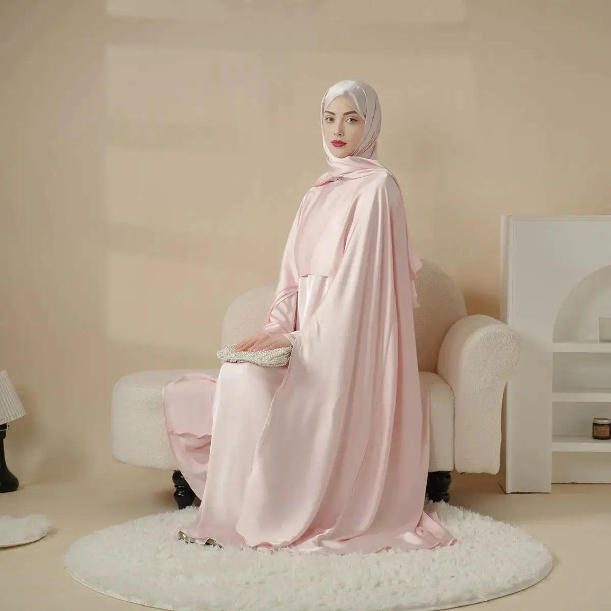 Luxury Wedding Abaya 3-Piece Bridal Abaya Set (MOA044), view 2