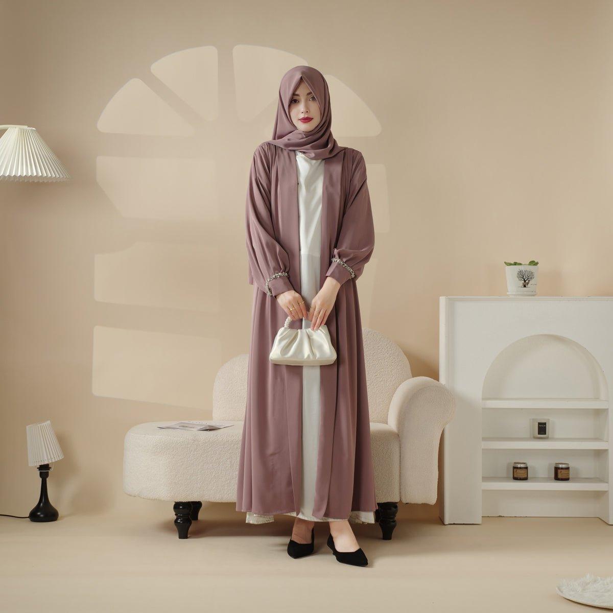 Cardigan Abaya, Western Style Abaya (MOA061) by Mariam's Collection