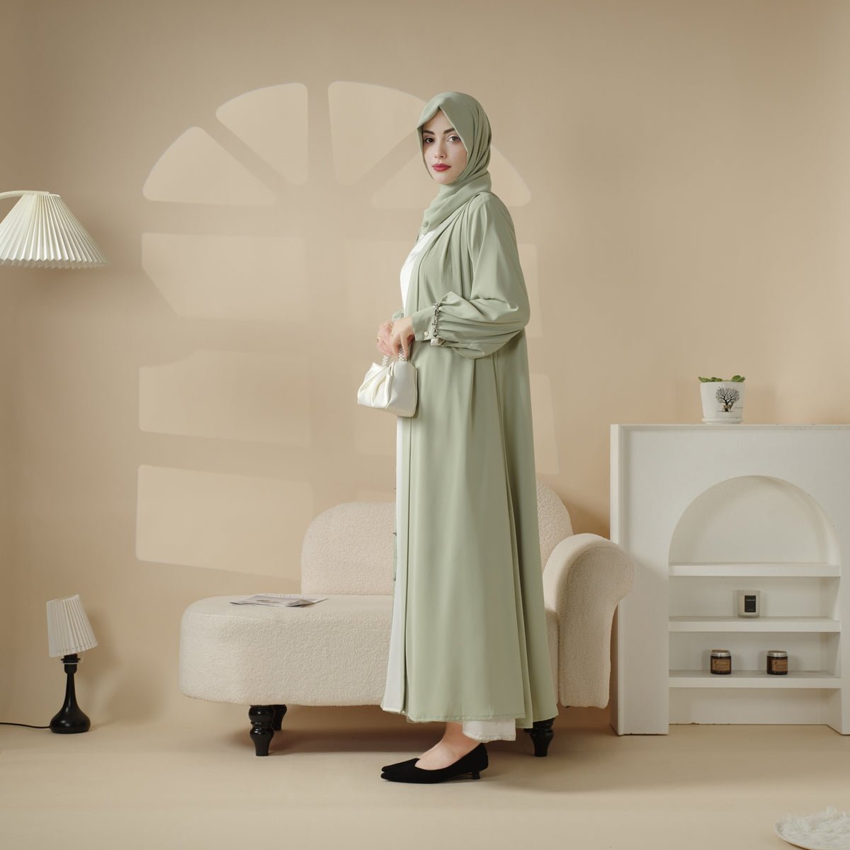 Cardigan Abaya, Western Style Abaya (MOA061), view 5