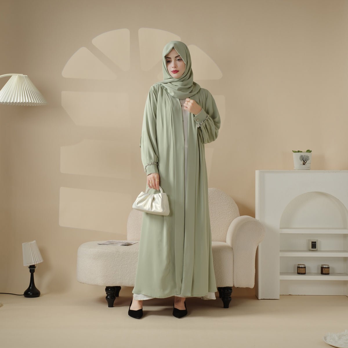 Cardigan Abaya, Western Style Abaya (MOA061), view 6