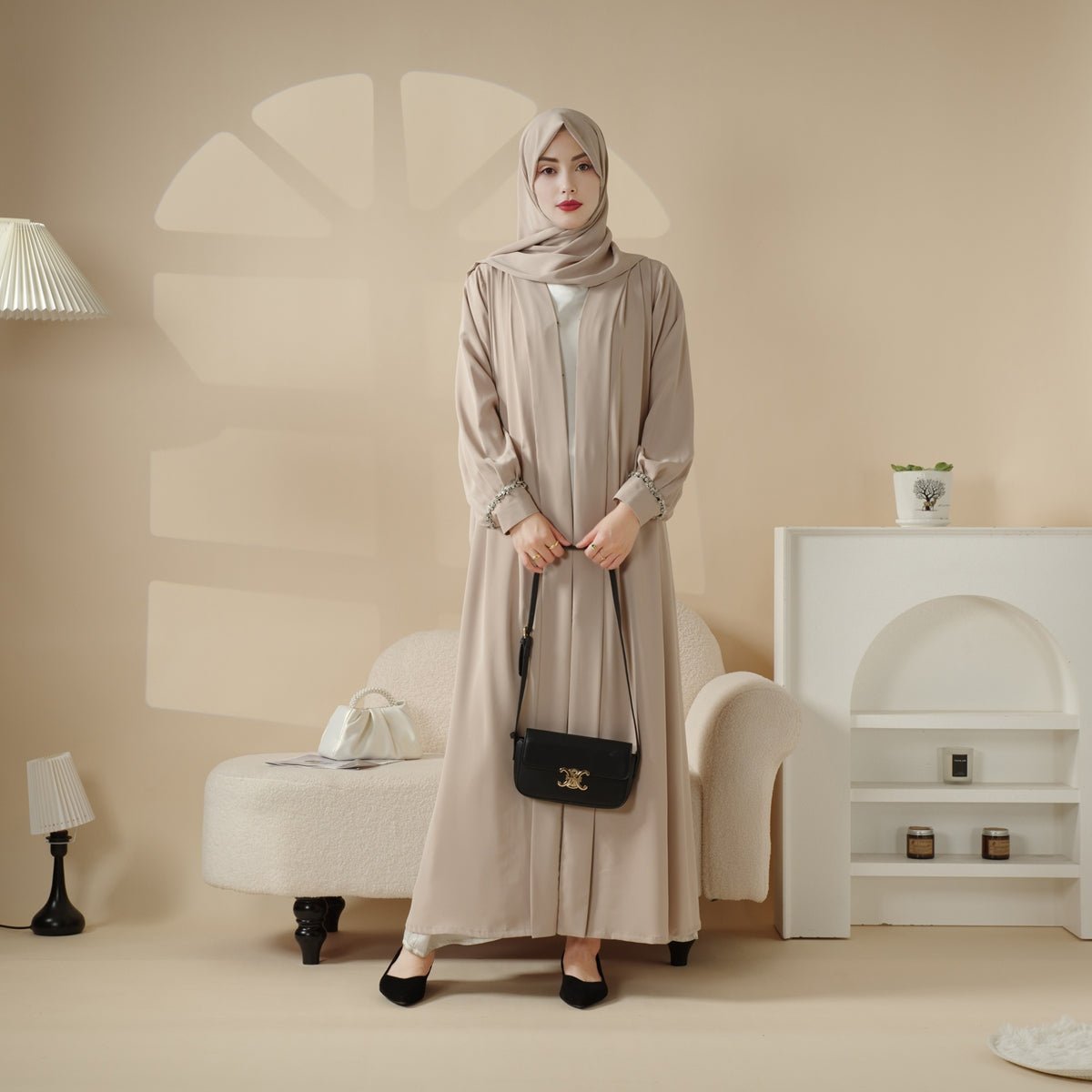 Cardigan Abaya, Western Style Abaya (MOA061), view 7