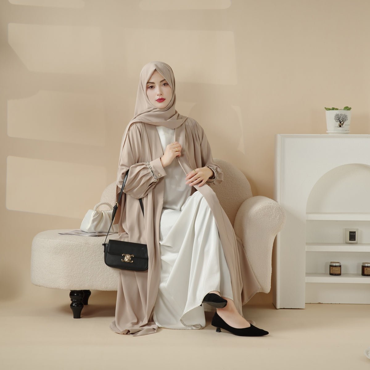 Cardigan Abaya, Western Style Abaya (MOA061), view 8
