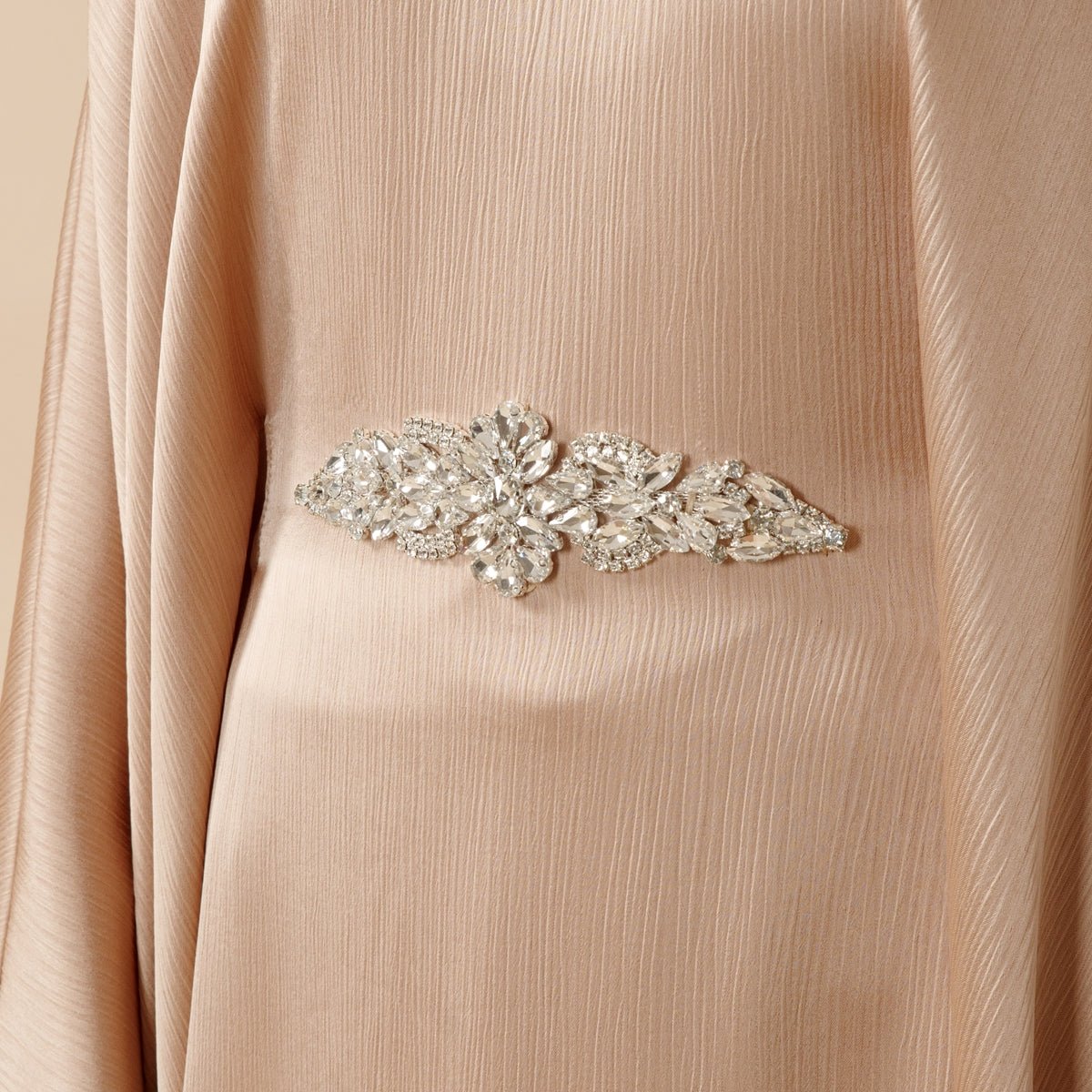 Modest Kaftan for Special Occasions: Batwing Abaya With Rhinestone Waist (MA135), view 5