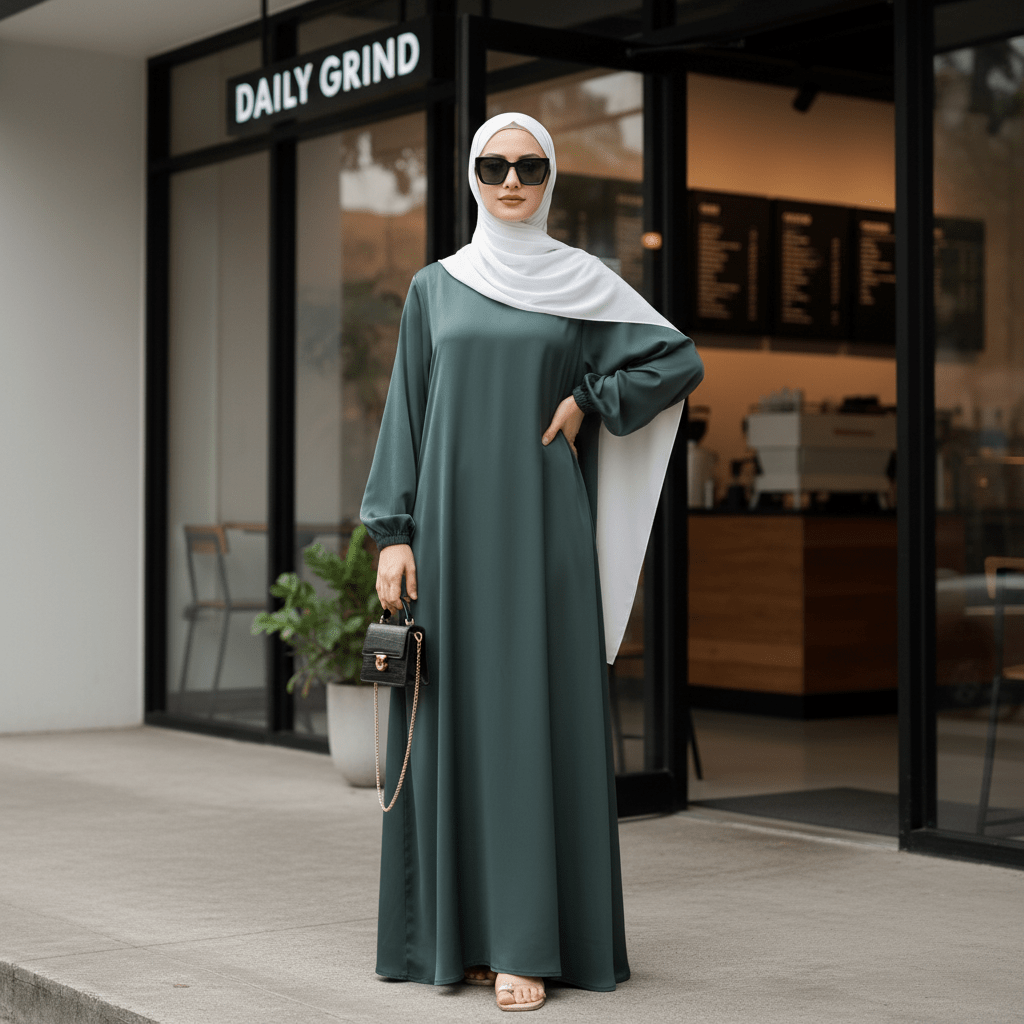 Modest Luxury Premium Satin Abaya, view 4
