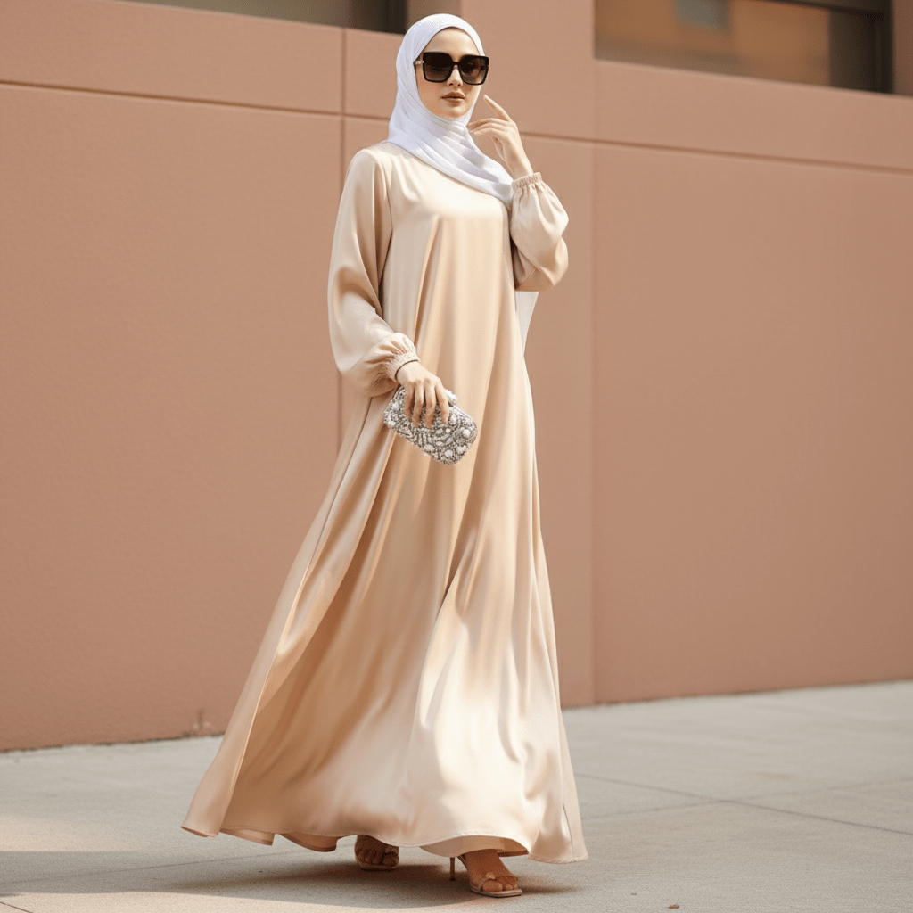 Modest Luxury Premium Satin Abaya, view 6