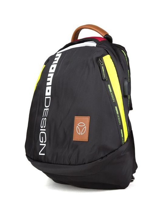 Momo Design Genuine Leather Sport-Inspired Backpack — Black, view 2