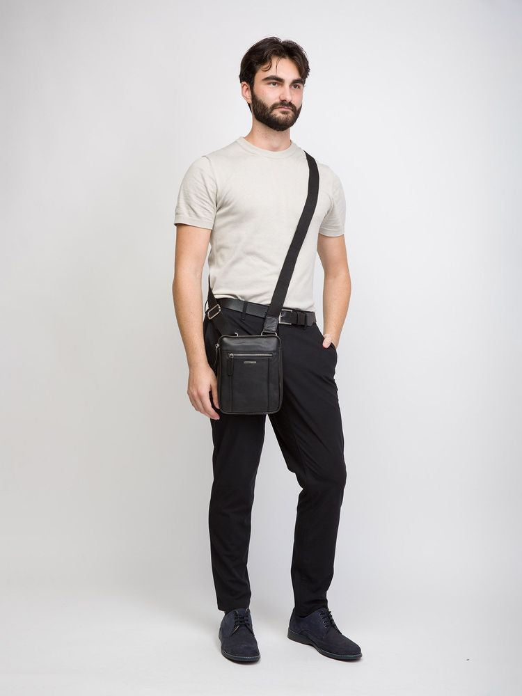 Momo Design Leather Shoulder Bag — Black, view 2