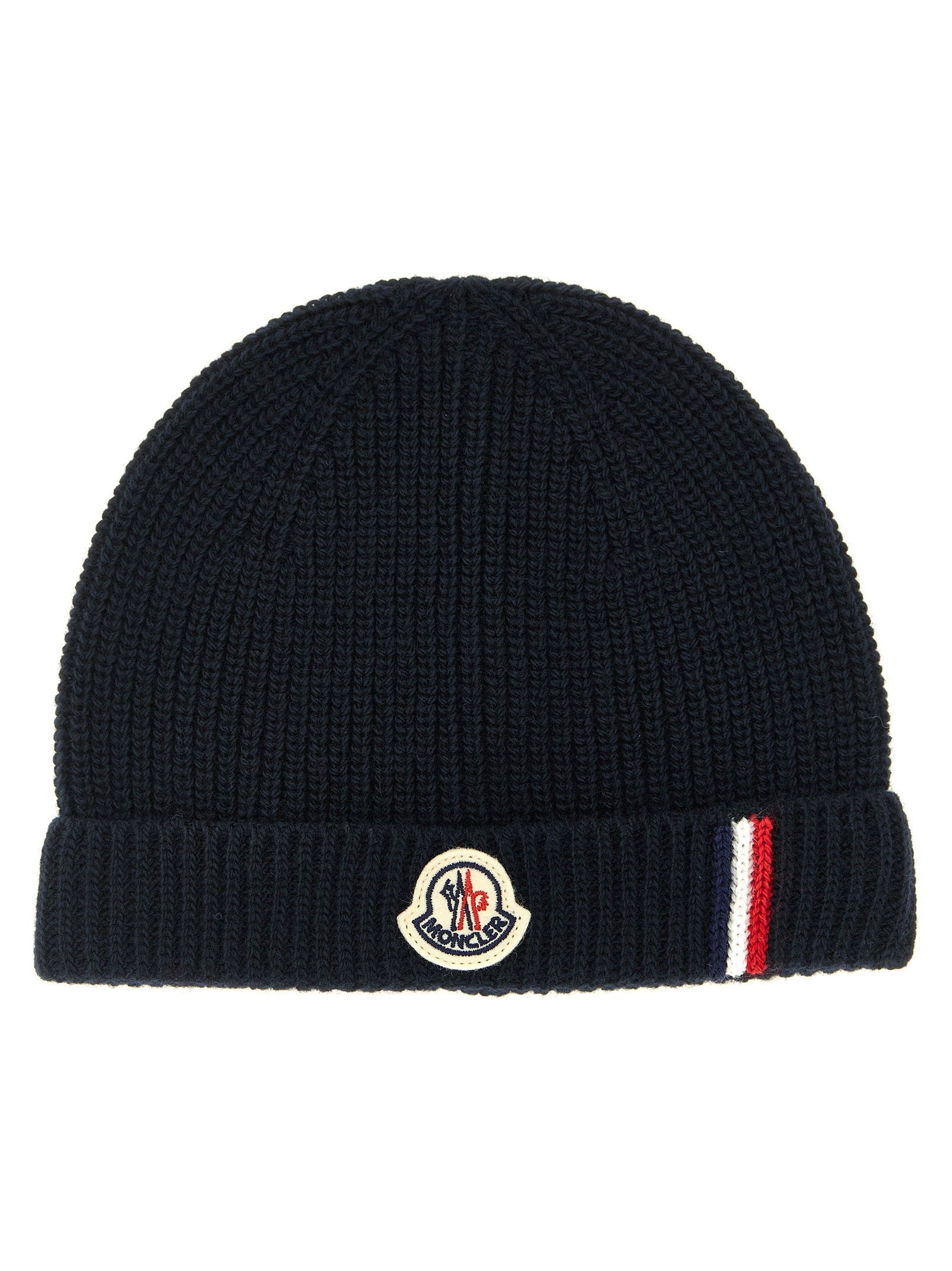 Moncler Enfant Honeycomb-Knit Wool Beanie — Navy by Moncler Enfant
