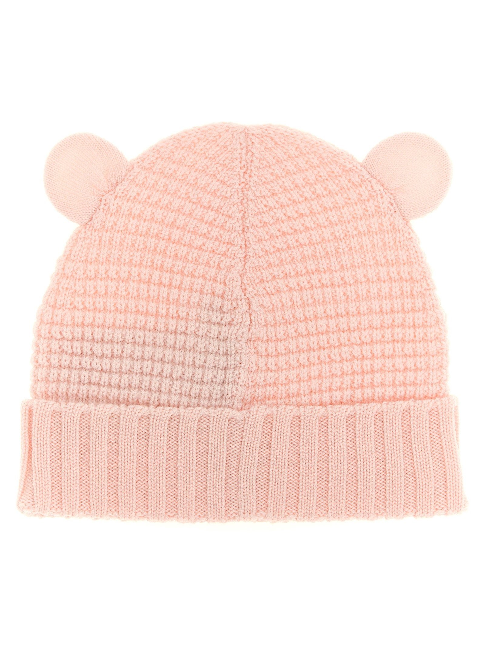 Moncler Enfant Teddy Bear Ear Beanie — Pink, view 2