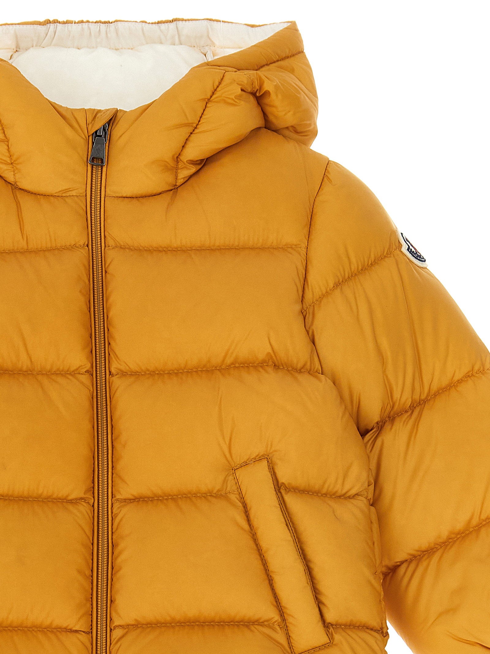 Moncler Enfant Down Jacket — Gold, view 3