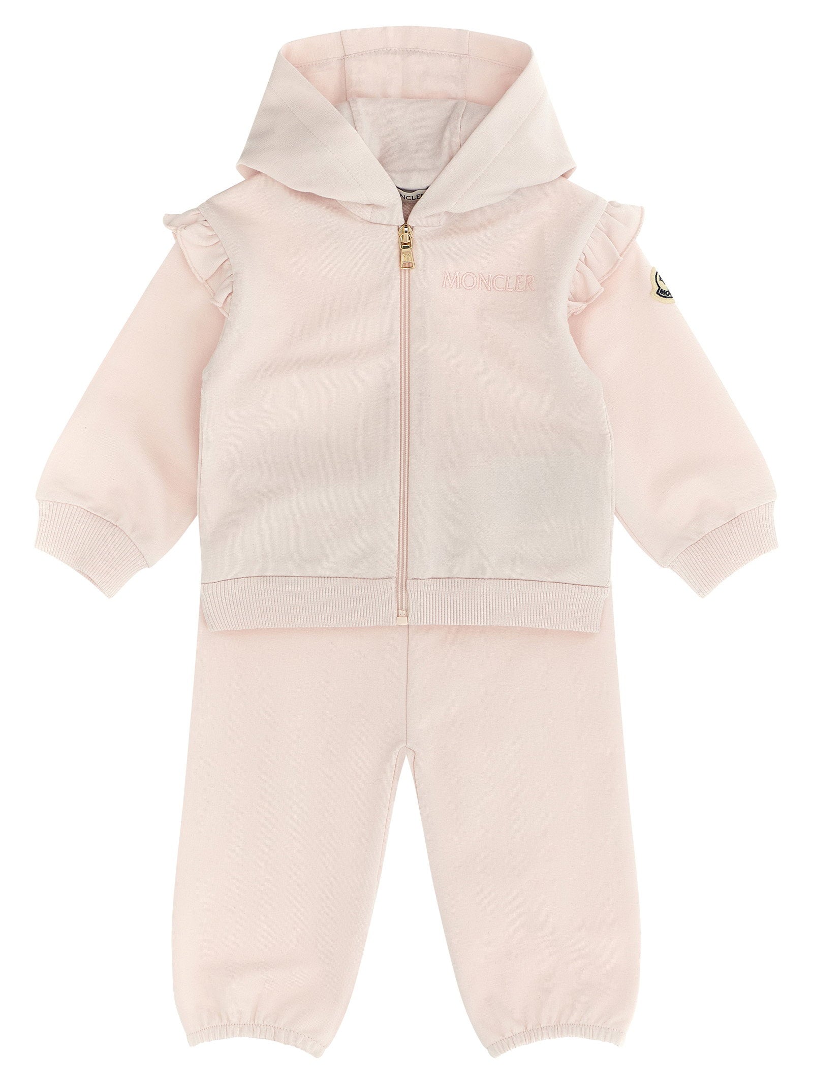 Moncler Enfant Ruffled Cotton Gauze Hoodie — Pink by Moncler Enfant